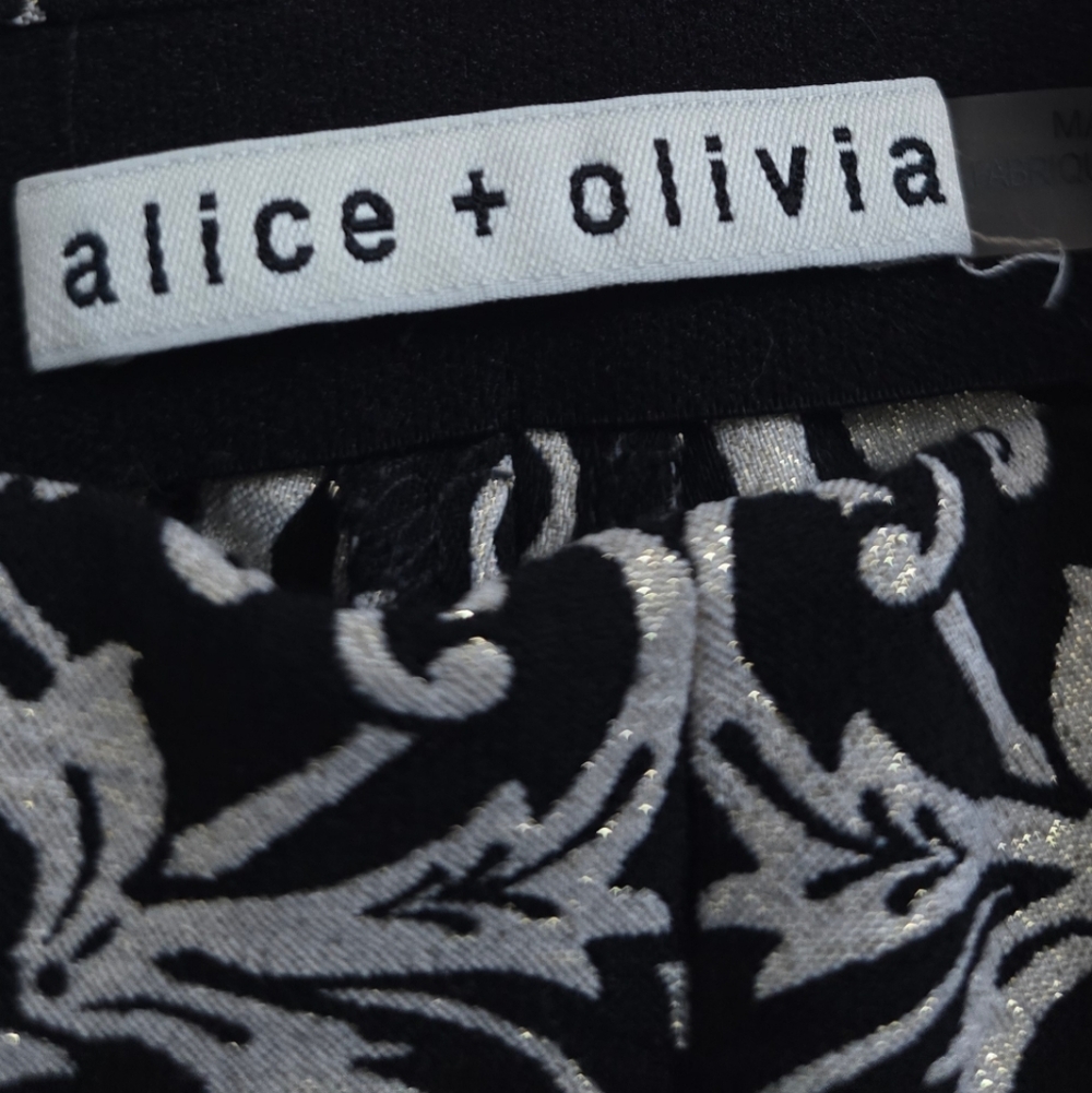 Alice + Olivia Royce Damask Side Zip Jacquard Brocade Pant - Picture 13 of 14